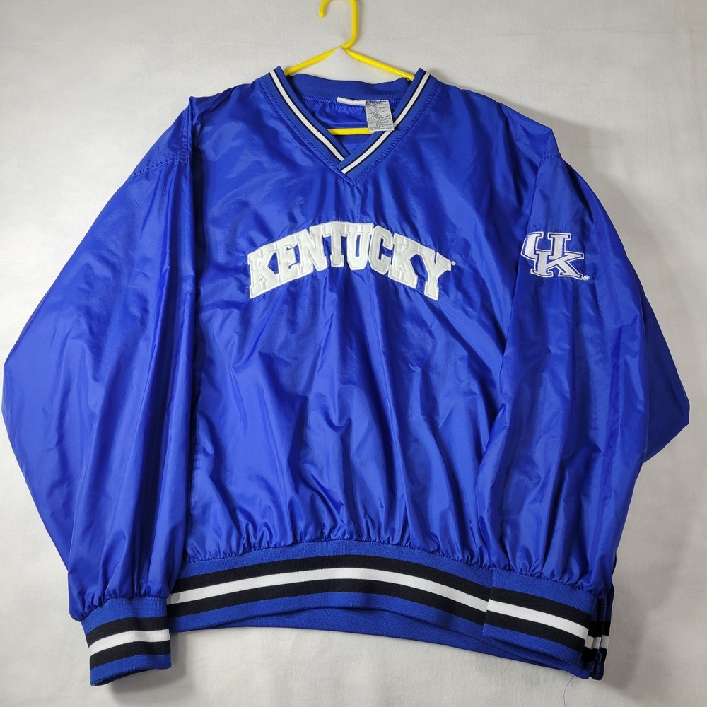 Vintage University Of Kentucky Hibbett Sports Windbreaker Sz XL Blue White